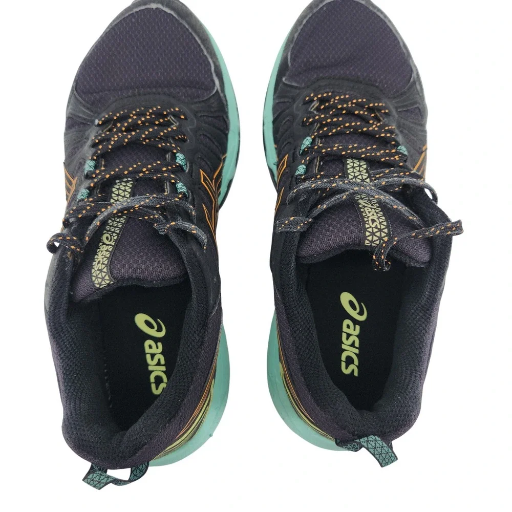 Asics Gel-Venture 7 Womens 8.5W Black Mint Trail Running Shoes 1012A477 Wide